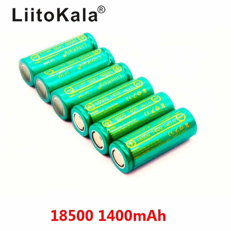 LiitoKala Lii-14A 18500 1400mAh 3,7 V 18500 аккумуляторная батарея Recarregavel литий-ионная батарея для светодиодного фонарика