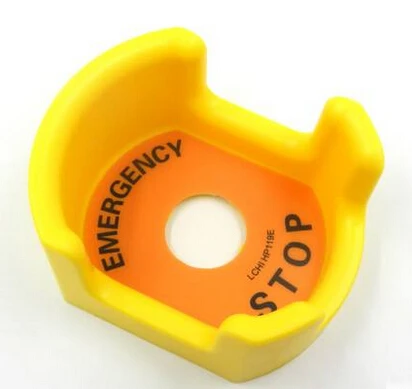 

10pcs 22MM yellow plastic push button switch protective cover with emergency stop laber