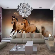 Фото обои 3D стерео Скачущая Лошадь Животное фреска современная простая гостиная ТВ диван фон Настенный декор обои 3D Фреска