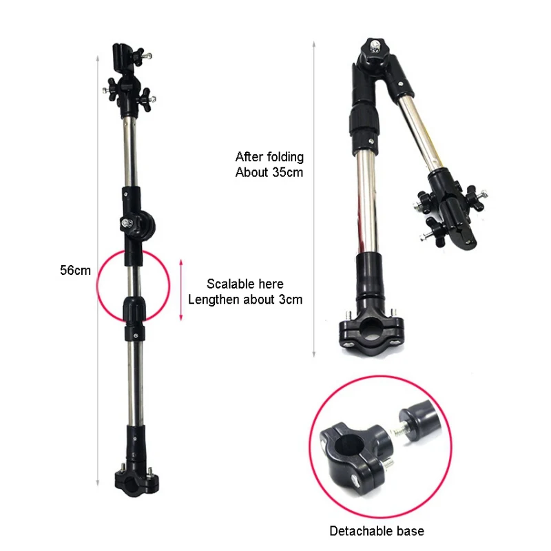 

Telescopic Stainless Steel thick umbrella stand Adjustable Foldable Bicycle stroller Wheelchair Strollers Parasol Base Mount