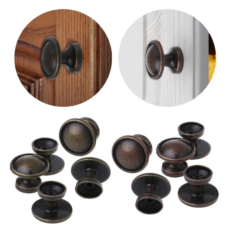 

OOTDTY 5PCS Vintage Round Cabinet Pull Knobs Drawer Cupboard Pull Handles For Furniture