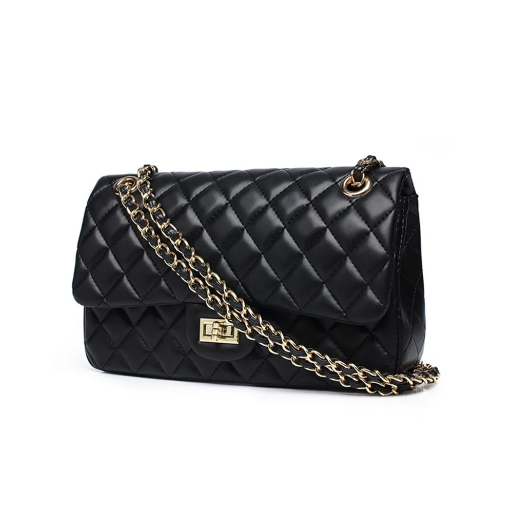 

Jollque black women shoulder bags female party crossbody chain bag plaid handbag quilted sac a main femme women leather handbags