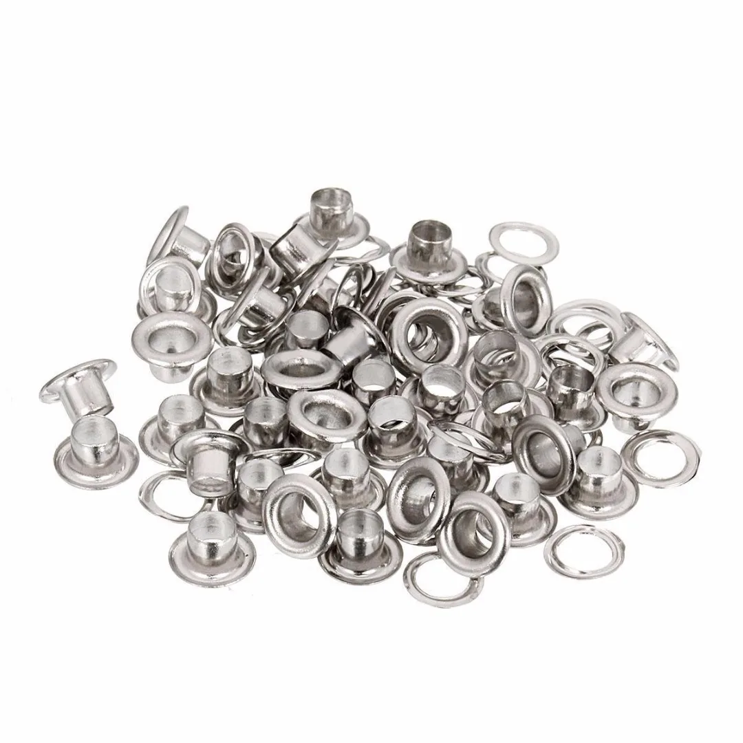 4MM Grommet Installation Setting Tool Kit Set + Leather Hole Punch + 80 Eyelets Handmade Metal Eyelets Grommet