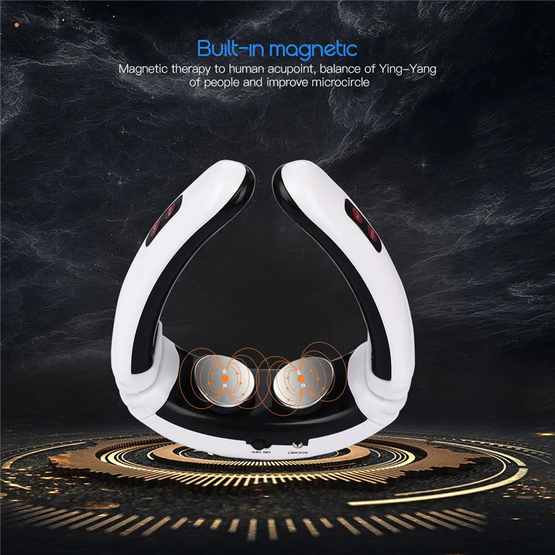 

Electric Pulse Back and Neck Massager Far Infrared Heating Pain Relief Tool Health Care Relaxation DropShipping