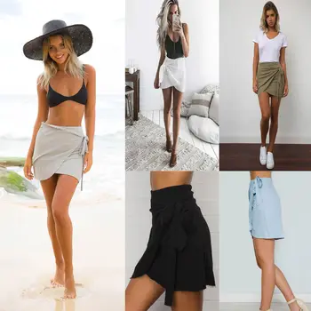 

Women Lady Summer Sexy High Waist Irregular Skirt Casual Package Hip Mini Skirts Women Sexy Clothes