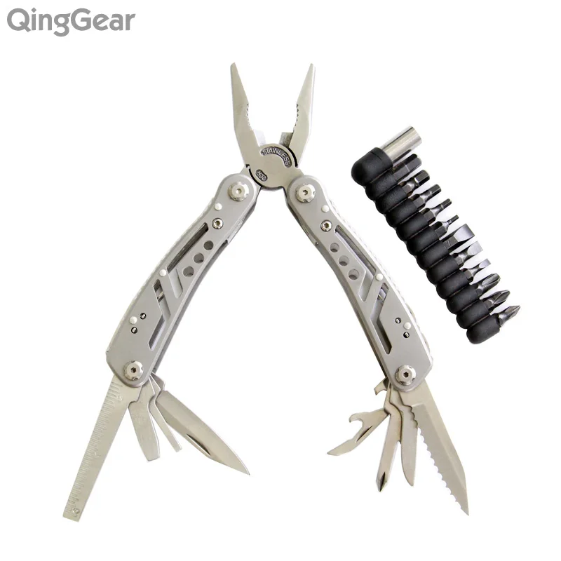 

QingGear Multi Pliers Tool Kit Knife Screwdriver Can Bottle Opener Saw File