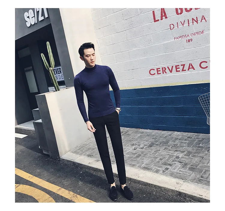 best sweaters for men MRMT 2022 Brand Autumn New Knitting Men's Sweater Pullover for Male Half High Collar  Sweater sweater crewneck