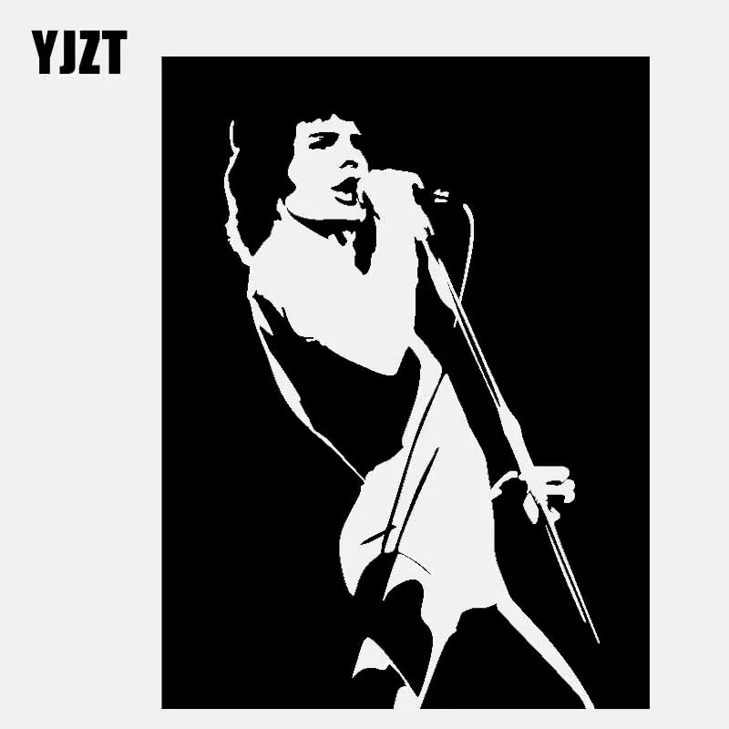 

YJZT 11.4CM*15.2CM Freddie Mercury Queen Music Rock Roll Decal Vinyl Car Sticker Black/Silver C3-0574
