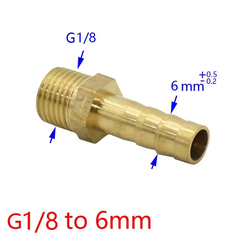 Латунный трубный фитинг 4 мм 6 мм 8 мм 10 мм 12 мм соединитель шланга 1/" 1/4" 1/" 3/8" 3/" Мужской медный соединитель садовый 2 шт