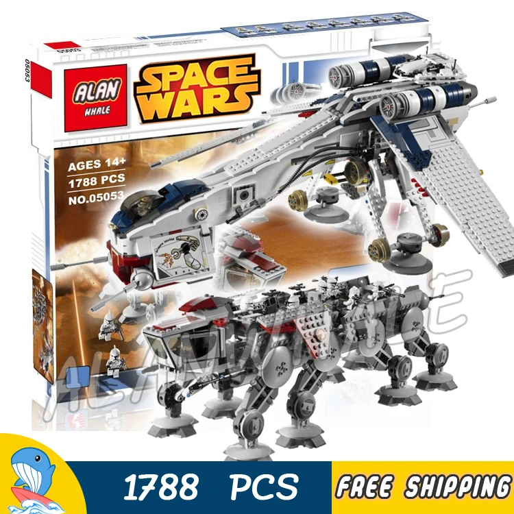 

1788pcs Space Wars Republic Dropship with AT-OT Walker 05053 DIY Figure Building Blocks Teenagers Toys Compatible with LegoING