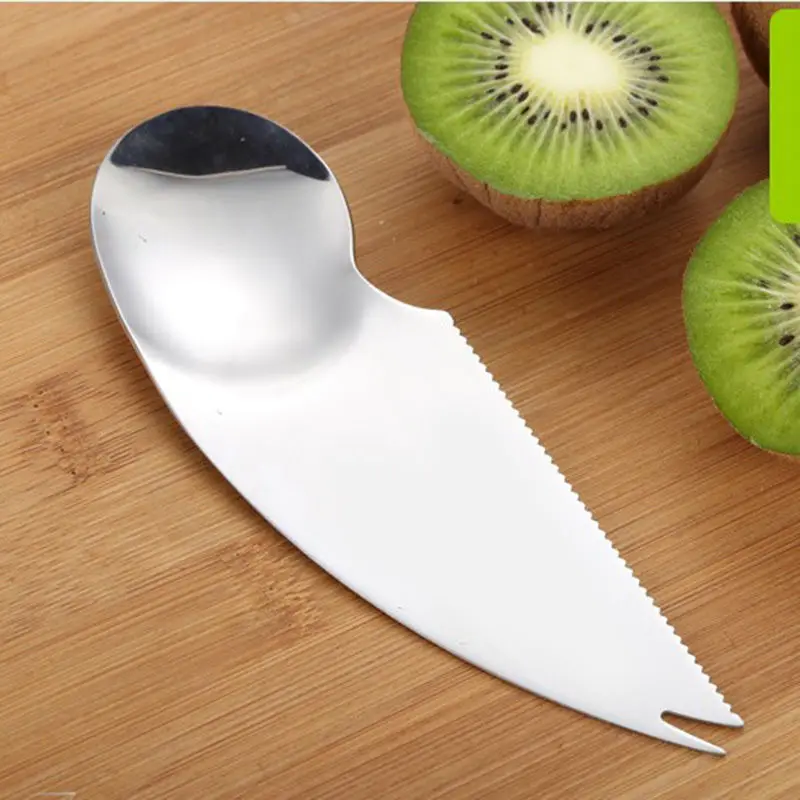 2 в 1 нержавеющая сталь киви легко пилинги режущие ножи фрукты ложка для мякоти кухонные инструменты - Цвет: 1