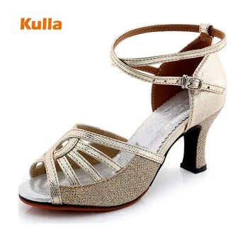 

New Style Women's Ballroom Latin Tango Dance Shoes Ladies High Quality Glitter Girls Party Salsa Dancing Shoes Heels 7.5 /5.5 cm
