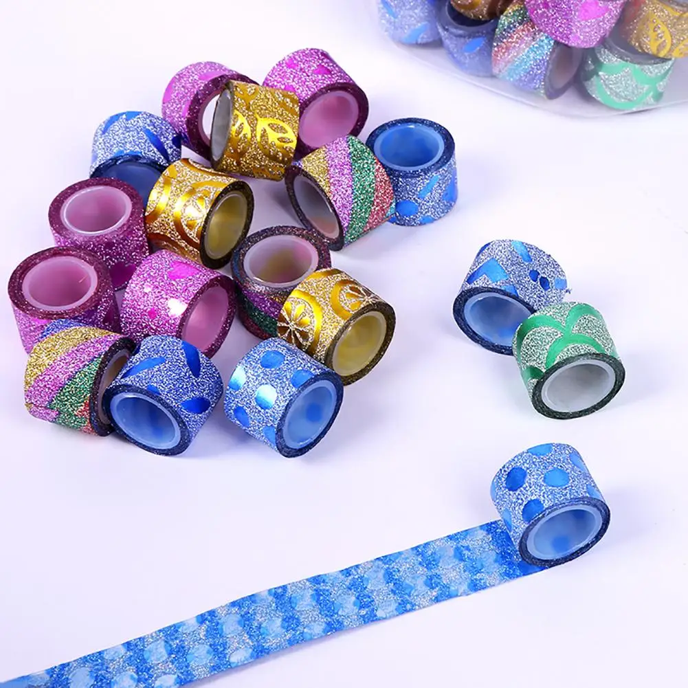 

90 Rolls Shimmer DIY Mini Paper Tapes Handcrafts Scrapbook Gift Package Decor