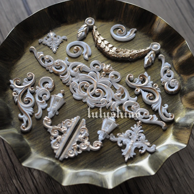 Sugar cake silica gel mould dry style mould component baroque decoration style