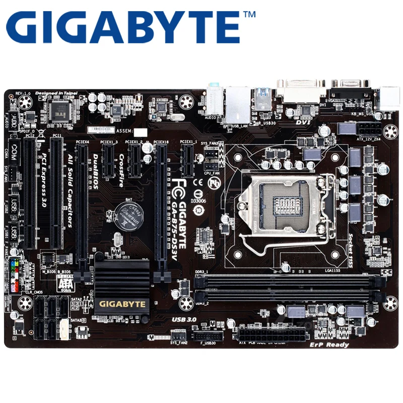 GIGABYTE GA-B75-DS3V настольная материнская плата B75 розетка LGA 1155 i3 i5 i7 DDR3 16G ATX UEFI BIOS оригинальная B75-DS3V б/у материнская плата