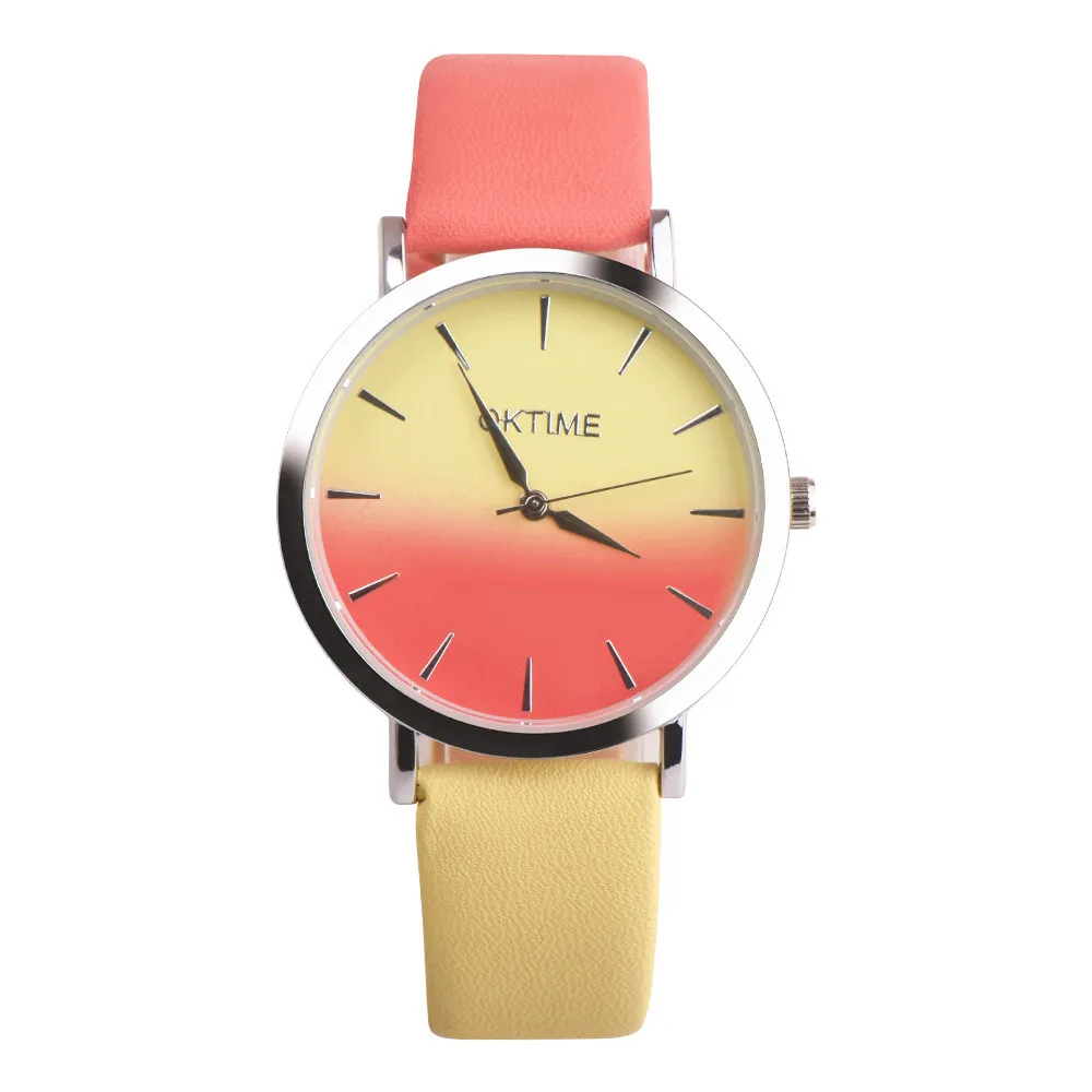 

Womens Watch Rainbow Design Ladies Watch Leather Band Analog Alloy Quartz 2019 Cheap Watch Female Clock reloj mujer Dropshiping