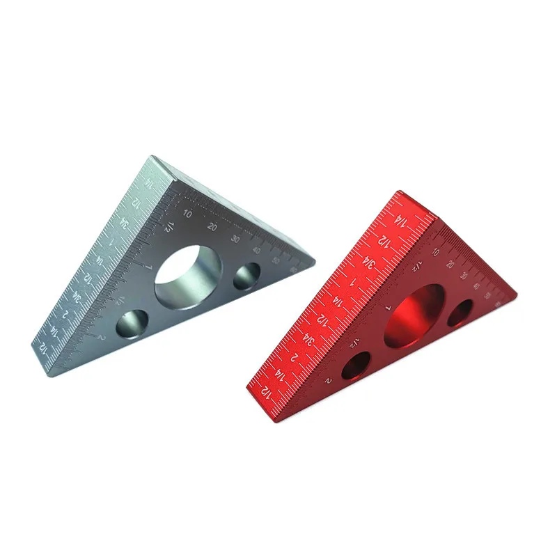 

Mini Pocket Square for Machine Setup, Both Metric and Inch Scale Aluminum Alloy Right Angle Ruler Woodworking Tools