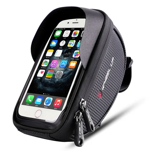 Nosii водонепроницаемый велосипедный чехол для телефона сумка для хранения сенсорного экрана с молнией установка на руль для езды на велосипеде - Цвет: Black