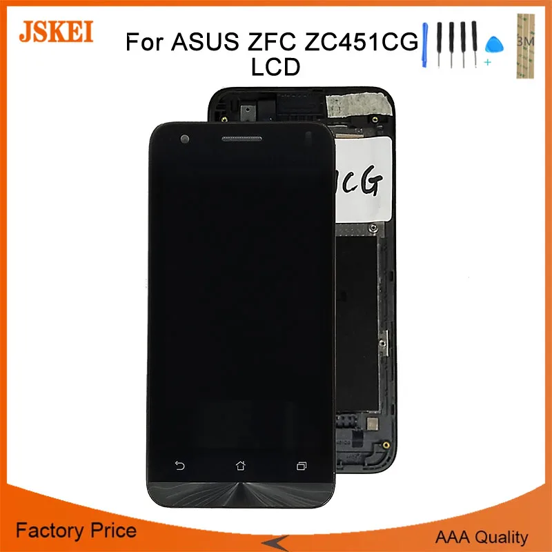 4 5 дюйма для Asus Zenfone C ZC451CG Z007 ЖК дисплей Матрица с сенсорным экраном дигитайзер
