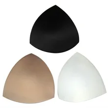 30 пар треугольных бюстгальтеров чашки нижнее белье аксессуары Пена Губка Genie бюстгальтер колодки бикини обивка вставки черный белый цвет кожи усилитель