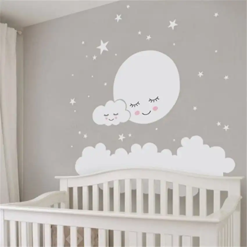 moon star cloud nursery decor