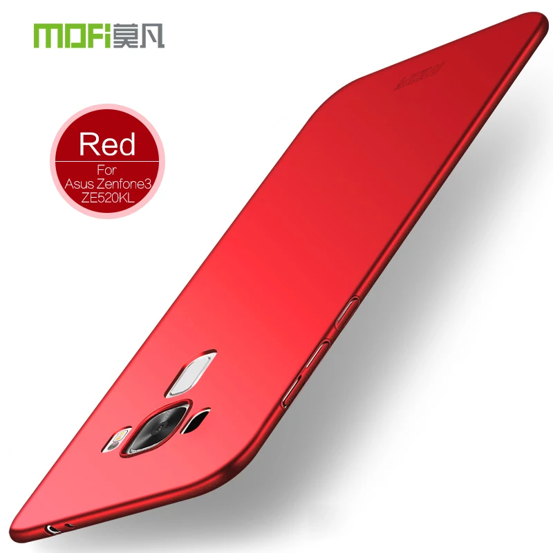 Red Для Asus Zenfone 3 ZE520KL чехол,, MOFi, роскошный, 360, полный чехол, чехол, жесткий, матовый, PC, задняя крышка, ZE520KL, 5,2" - Цвет: Red