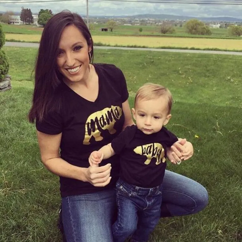 

Mother Baby T shirt 2017 Summer Family Clothing Mom and Son rompers Family Matching Outfits for Kids and Women