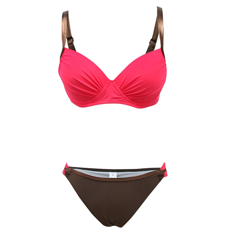 Chisalis New Sexy Swimsuit Women Bikini 2019 Solid Push Up Swimwear Women Brazilian Bikini Set Beach Bathing Suit biquini XXL-3