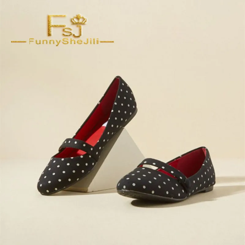 Élégant Fsj01 Bout Rond Noble Noir Appartements Chaussures Jane Polka Points Mary Sexy Fsj Attrayantes Généreux Confortable Incomparable CpCFqO