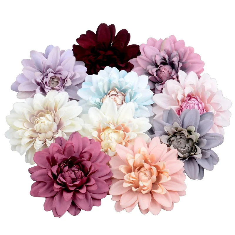 10 шт. 10 см Dali искусственные хризантемы шелковая Цветочная головка для дома Свадебная вечеринка украшение венок искусственные цветы для скрапбукинга - Цвет: MIx