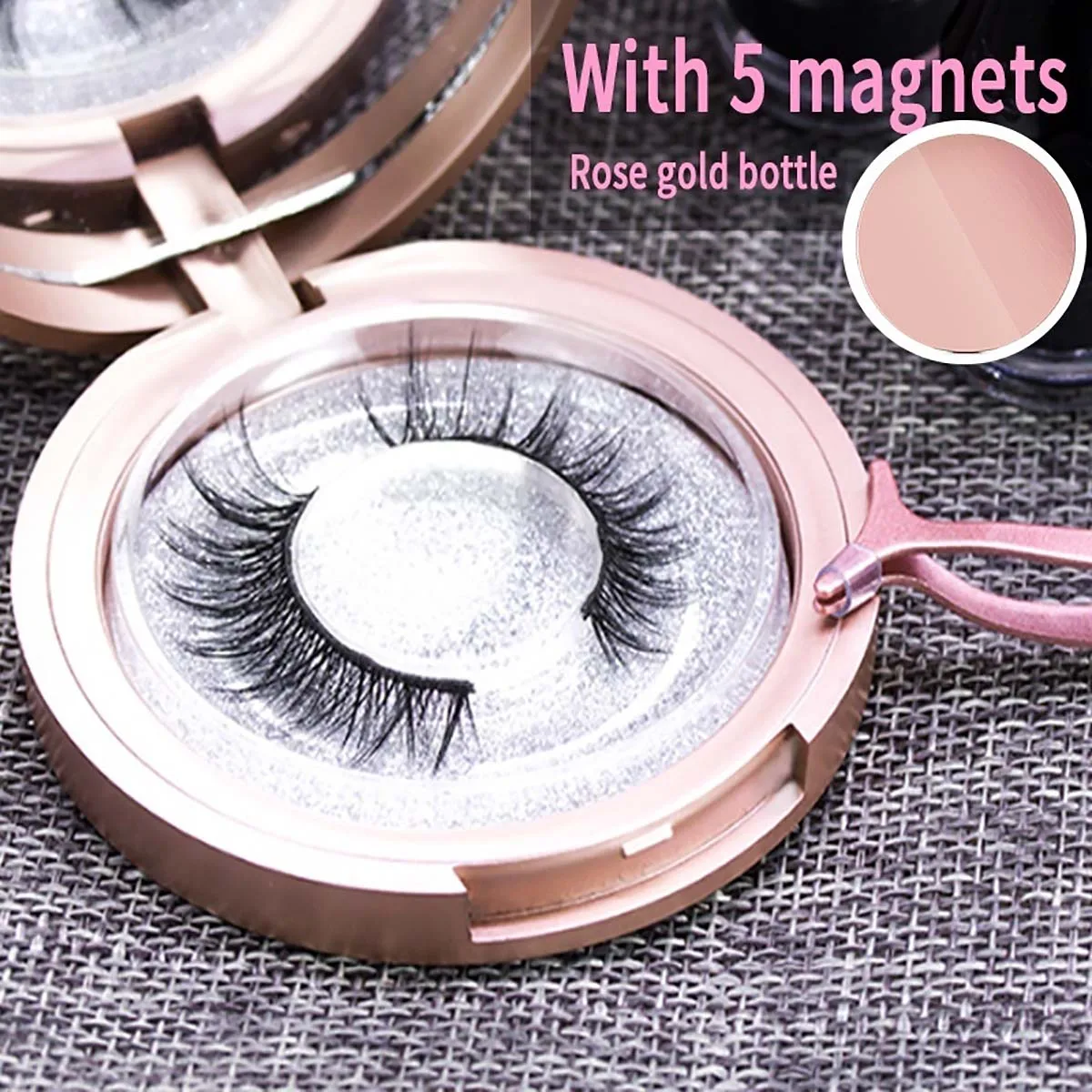 5 Magnetic Eyelashes natural False Eyelashes Magnet Lashes Magnetic Liquid Eyeliner& Magnetic False Eyelashes& Tweezer Set