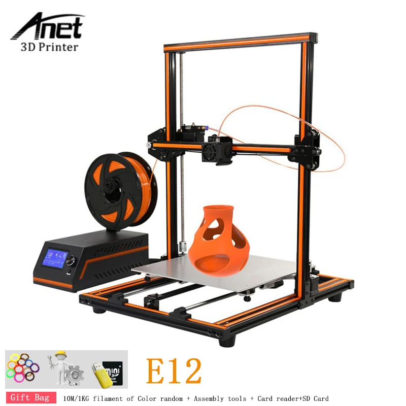 

Anet E12 3D Printer Kit Large Printing Size High Precision Desktop Reprap i3 3d Printer DIY Kit With Off-line Printing TF Card