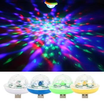 

LEEPEE Mini USB led Party Lights Rotating Magic Ball USB LED Stage Light DC5V Interior Decorative Light DJ Car Lantern