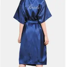 Бор S-3XL длинные Стиль буква из стразов невесты утро халаты Свадебные вечерние подарки халат халаты для Для женщин