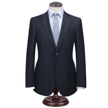 Мужские костюмы в полоску, выполненные на заказ, темно-серый, черный, темно-синий смокинги для жениха, мужские свадебные костюмы