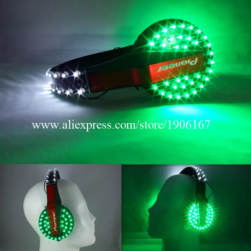 

Fashion Nightclub Led Luminous Earphone Illuminate Headphone Bar DJ Magic Light Voice Control LED Headset