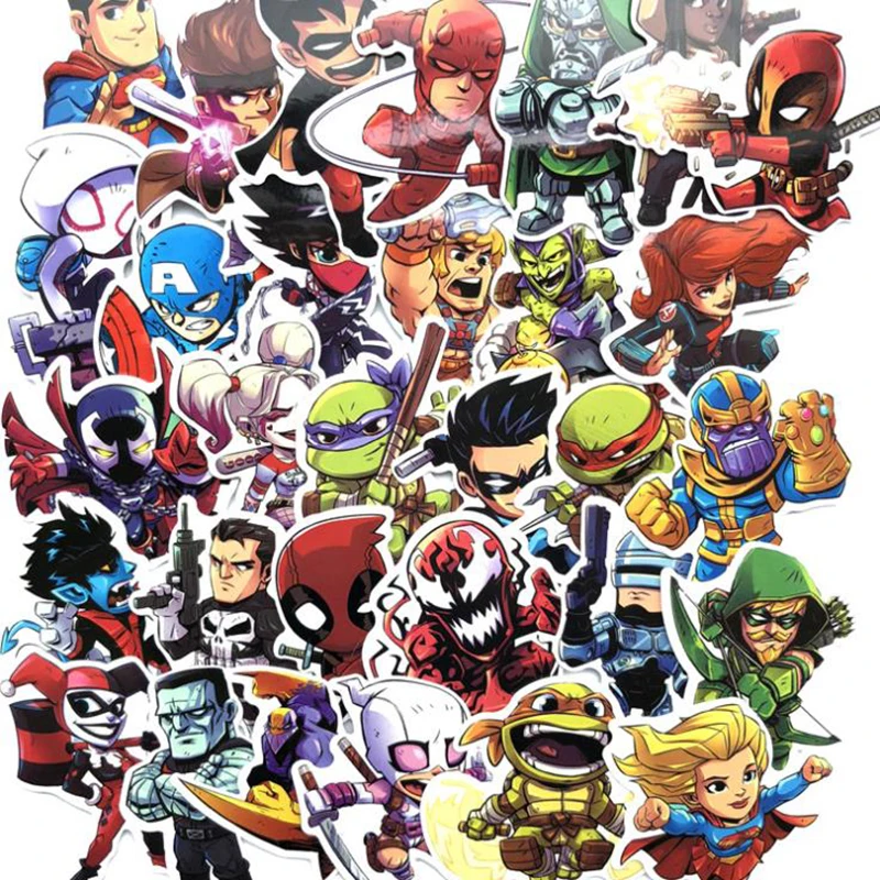 100 50 25 PCS No Repeating Mixed Cartoon Hero font b Toy b font Stickers Car