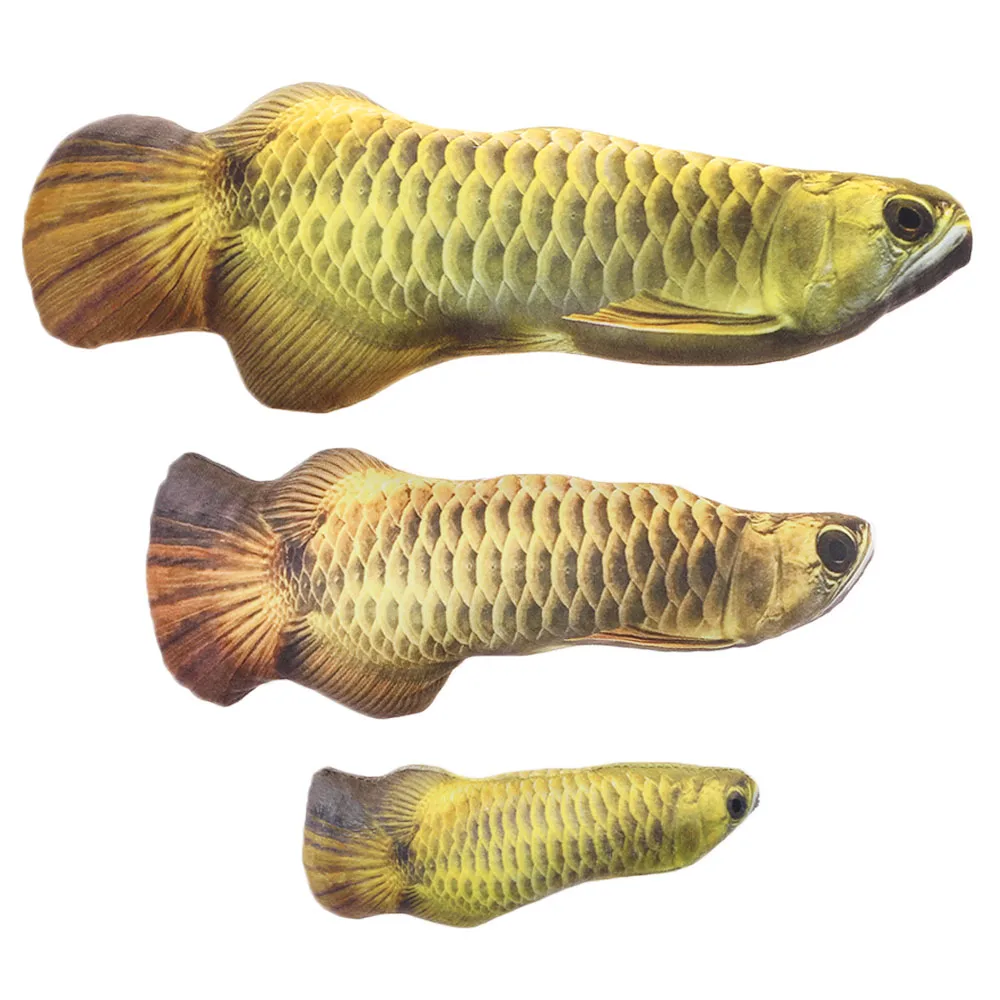 Arowana 1 шт., яркие 20 см/30 см/40 см, в форме рыбы, для питомца, кошки, мяты, интерактивные игрушки для жевания, погремушка, игрушка для ловли царапин, товары для домашних животных - Цвет: Arowana