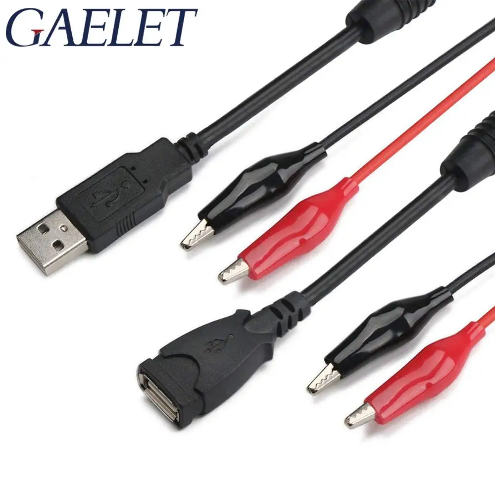 

USB Alligator Clip Crocodile Wire Male/Female to USB tester Detector DC Voltage Meter Ammeter Capacity Power Meter Monitor