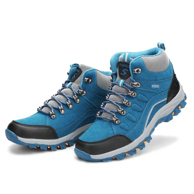 HOMASS Outdoor Waterproof Hiking Shoes Men Women Breathable Trekking Shoes Leather Climbing Mountain Tactical Shoes Sneakers