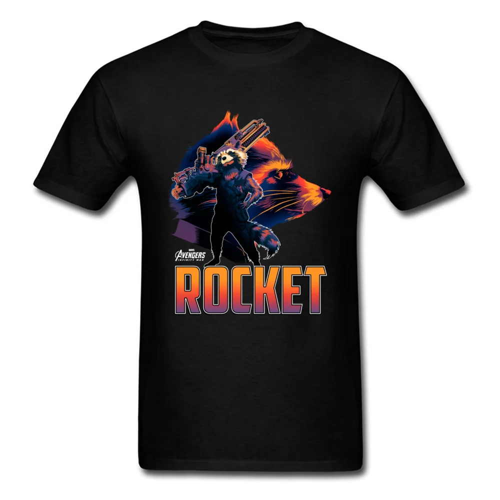 

Cool 3D T-shirts Rocket Raccoon Profile Tshirt Men Black T Shirt High Quality Summer Cotton Clothes Art Design Tops Tees
