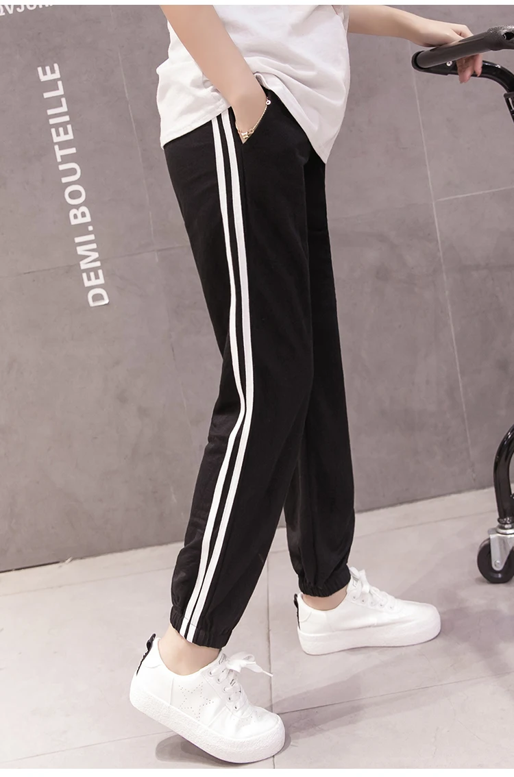 used maternity clothes near me 3126# Spring Summer Fashion Maternity Jogger Pants Elastic Waist Belly Pants Clothes for Pregnant Women Thin Pregnancy Trousers petite maternity clothes