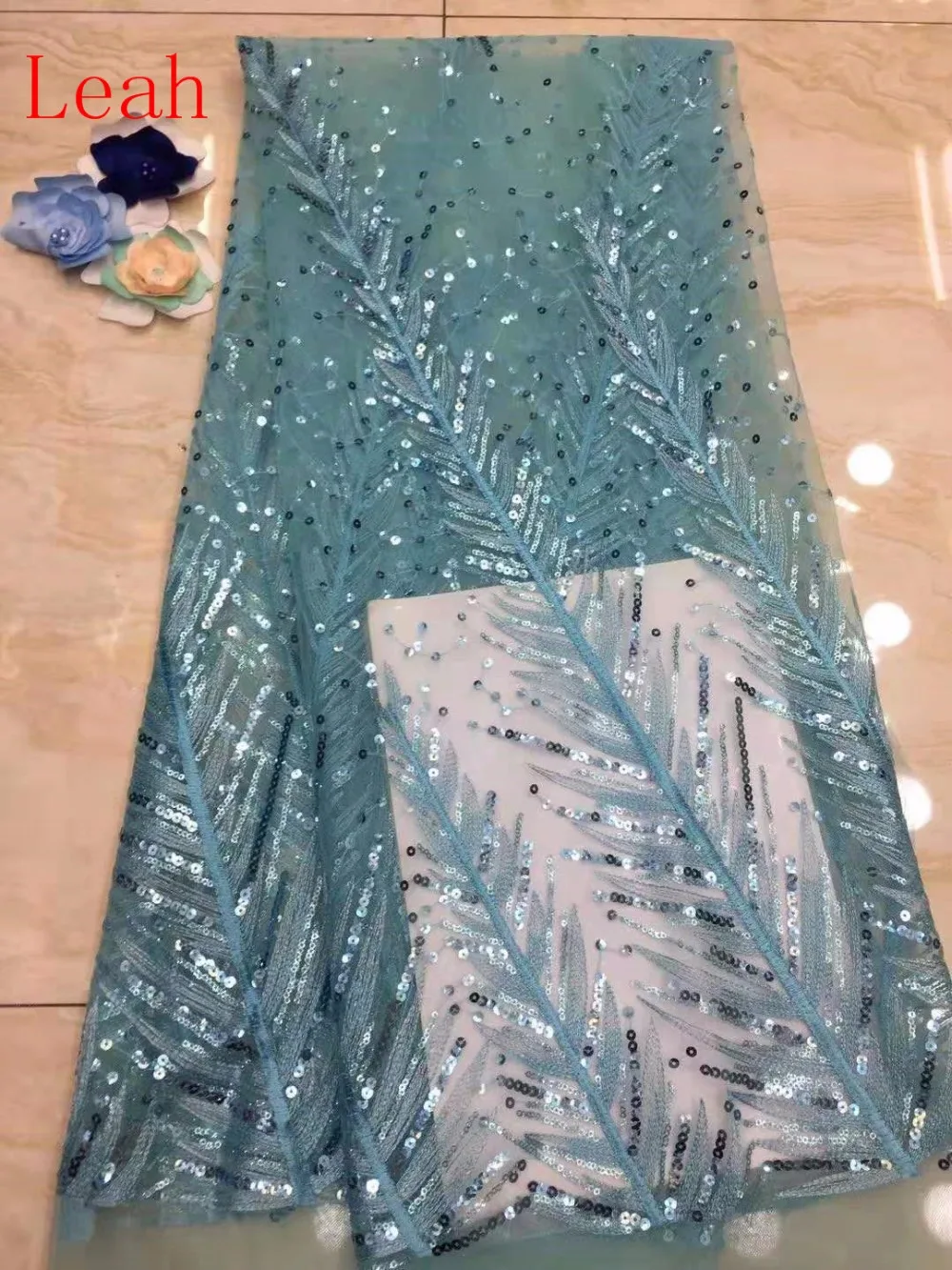 

stock 5yards/bag XC017 9 color embroidery sequins and pure and fresh style suitable for French fabrics for wedding dresses