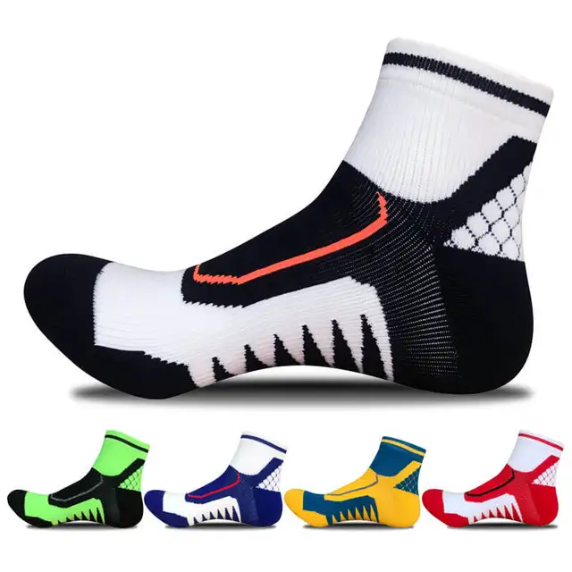 Cheap 5pairs Men's Sport Socks Pressure Climbing Running Football Ankle Socks Cotton Cycling Bowling Camping Hiking Sock 5 Colors