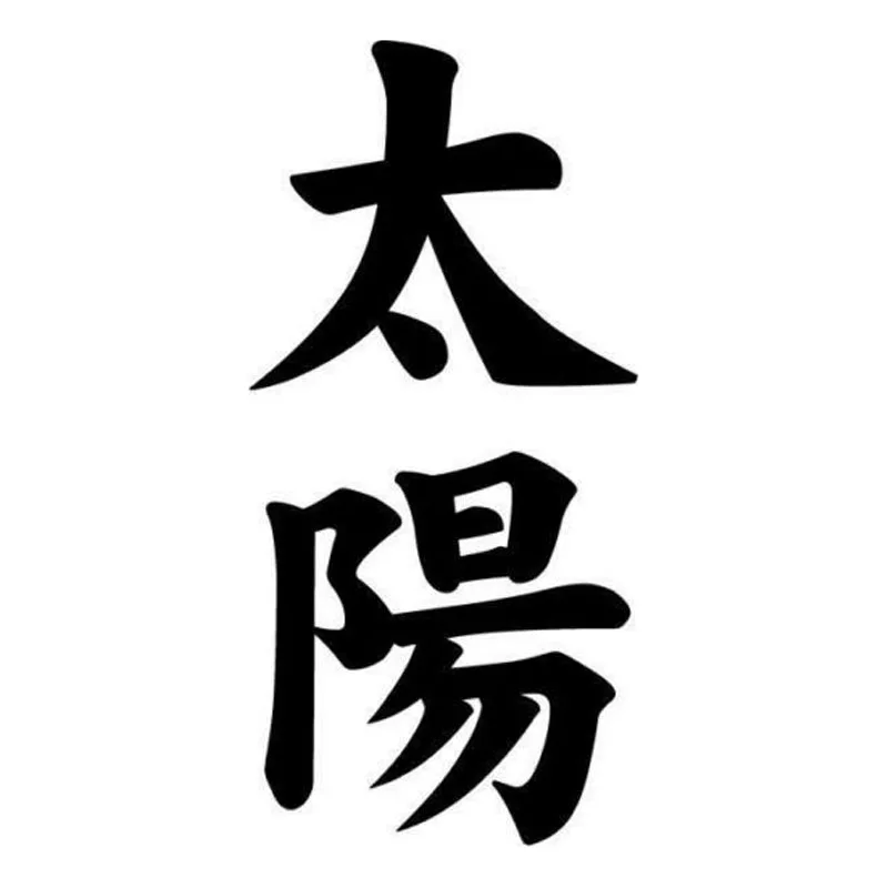 buy 7.1*15CM SUN TAIYOU Kanji Japanese Character Fashion Car Styling Body Decal Decorative Stickers Black Silver C9 0675