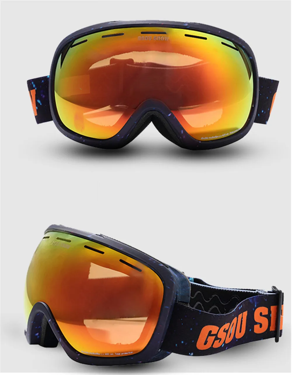 Gsou лыжные очки для мужчин и женщин зимние уличные Профессиональный сноуборд Защита унисекс снег лыжный спорт анти-противотуманные очки