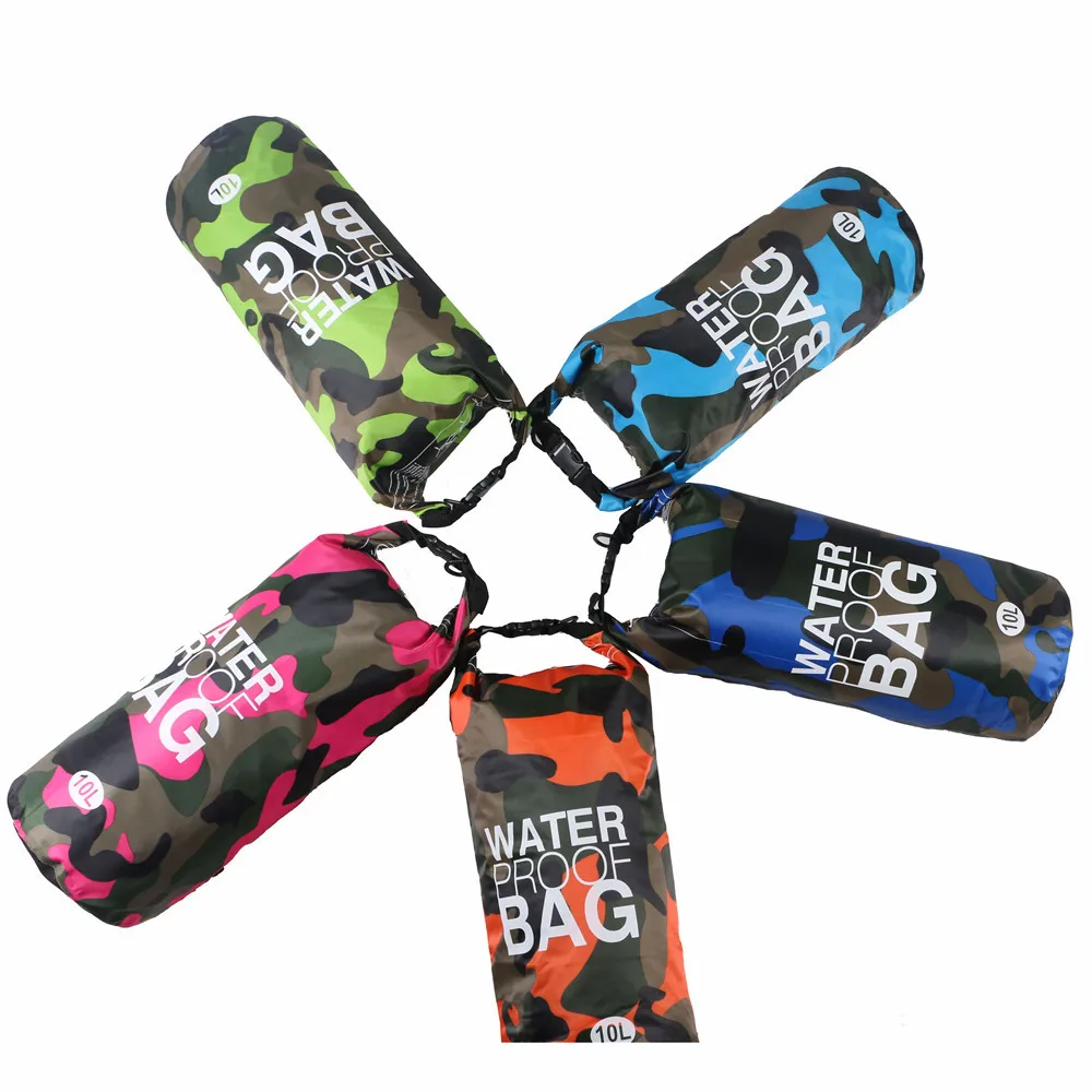 Impermeable al aire libre bolsa de camuflaje Rafting buceo seco bolsa plegable piscina bolsa de almacenamiento para Río de Trekking 2L-20L Impermeable al aire libre bolsa de camuflaje Rafting buceo seco bolsa plegable piscina bolsa de almacenamiento para Río de Trekking 2L-20L