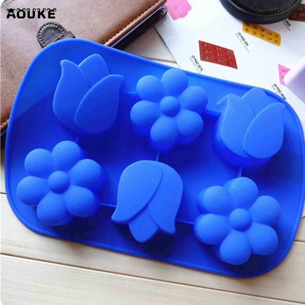 

Tulip/Flowers Shape Candy Chocolate Silicone Mold Candle Pastry Mould Soap Fondant Cake Molds DIY Cake Decoration Baking Tools