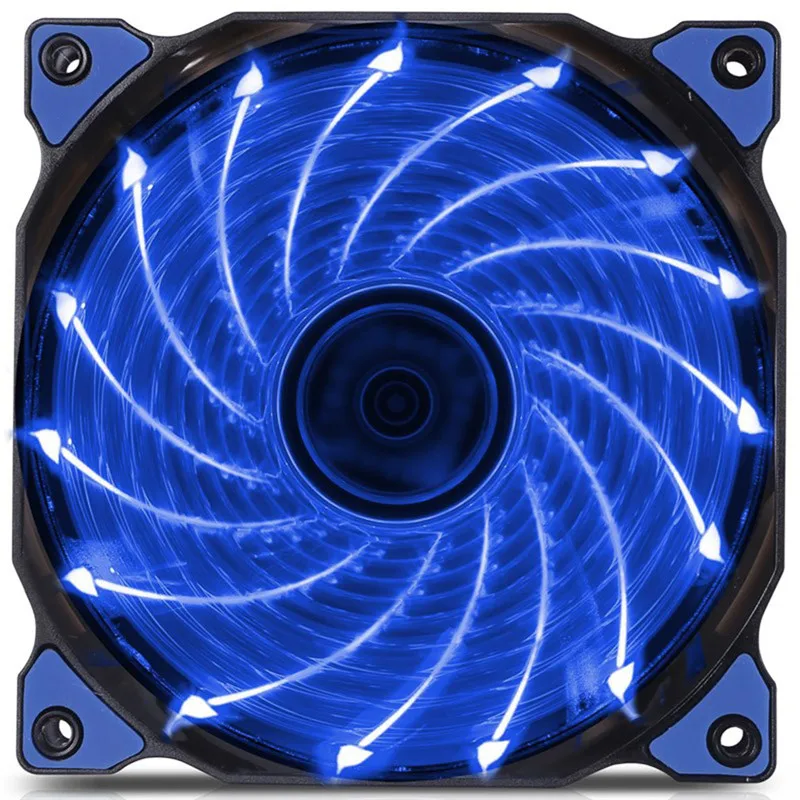 

120mm LED Ultra Silent Computer PC Case Fan 15 LEDs 12V With Rubber Quiet Molex Connector Easy Installed Fan