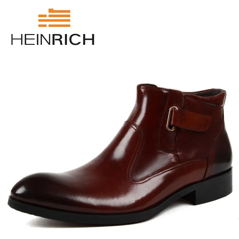 HEINRICH/Лидер продаж кожаные модельные ботинки мужские модные с кожаной подошвой